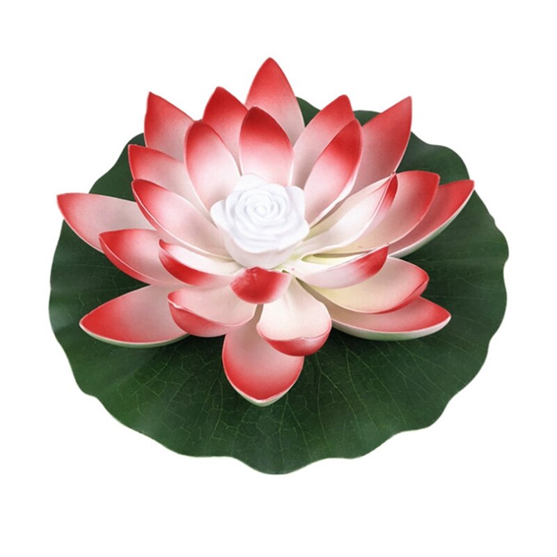 Led flytande lotus blomlampor dekorationer på vatten pool trädgård ljus trädgård tank damm dekoration: 18cm / R