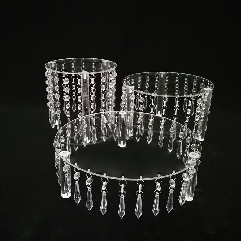 Wedding Acrylic Crystal Cake Stand Display Round Cake Holder Wedding Decoration Cake Rack Shelf