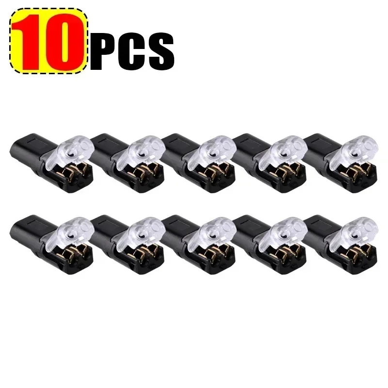50/1pcs Double-Wire Plug-in Connector with Locking Buckle Pluggable LED Wire Connector 2 Pin 2 Way Universal Compact Wire: Lavender