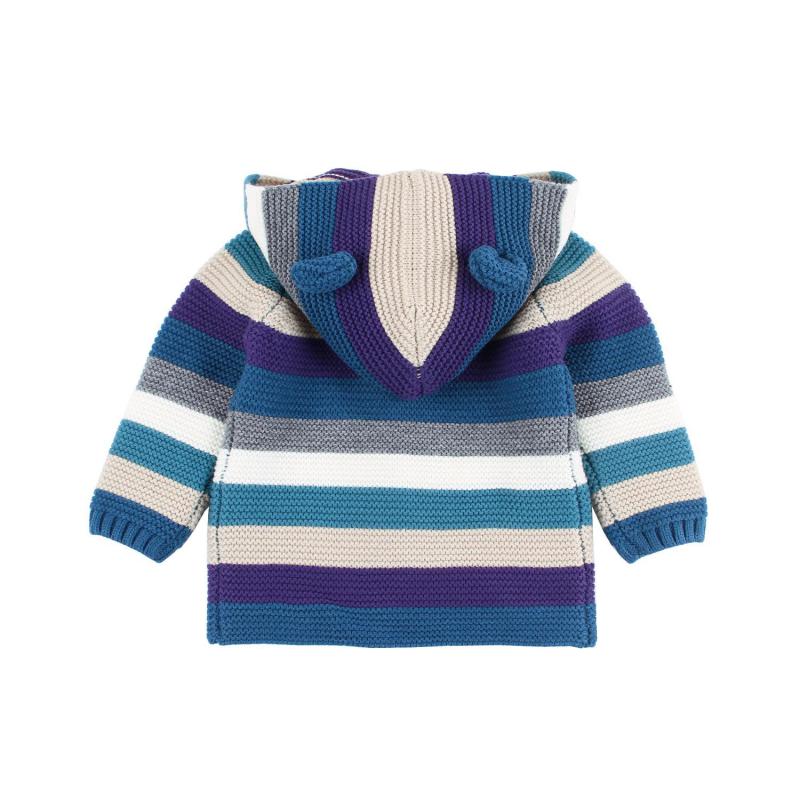 Neugeborenen Baby mädchen kleidung freundlicher Regenbogen Streifen jacken für jungen Strickjacke Herbst Mit Nette Ohr Hoodie Baby Mädchen Mantel