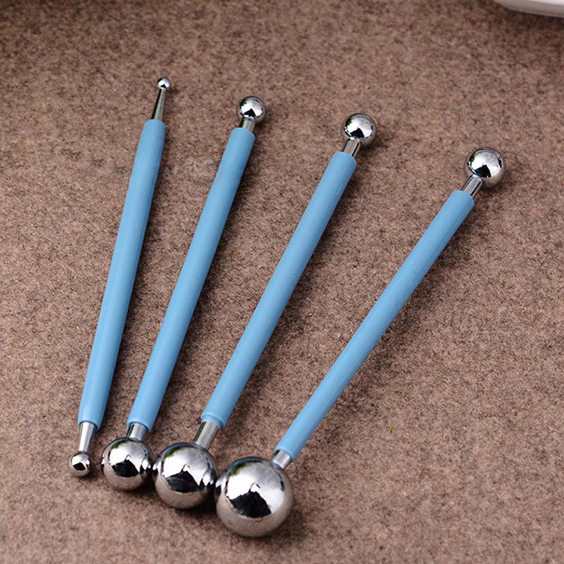Utensilios de arcilla polimérica de acero inoxidable para manualidades profesionales, herramientas de escultura, juguetes para tallar arcilla, molde, bola, Stylus Sticks: Azul
