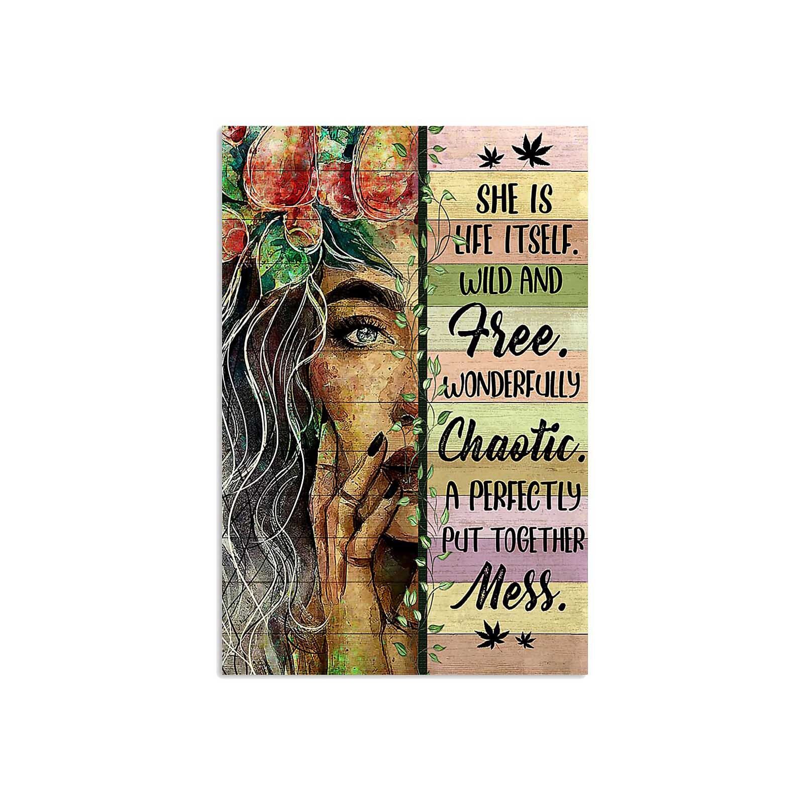 Moderne Schilderkunst Poster Vlinder Bloem Letters Dames Gedrukt Horizontale Poster Behang Voor Office Home Decoratie 61x41cm: E