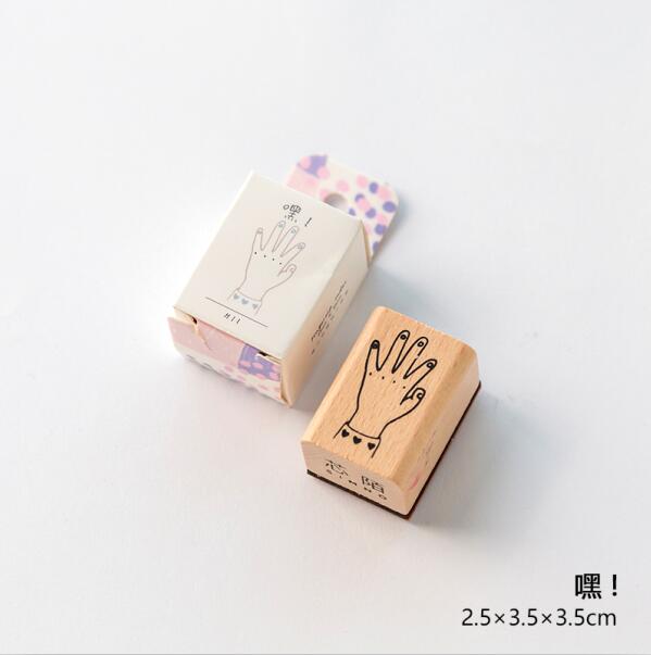 Sello de goma de madera para decoración de series de gestos Vintage de XINAHER, sellos para álbum de recortes, papelería, sello estándar para manualidades DIY: B