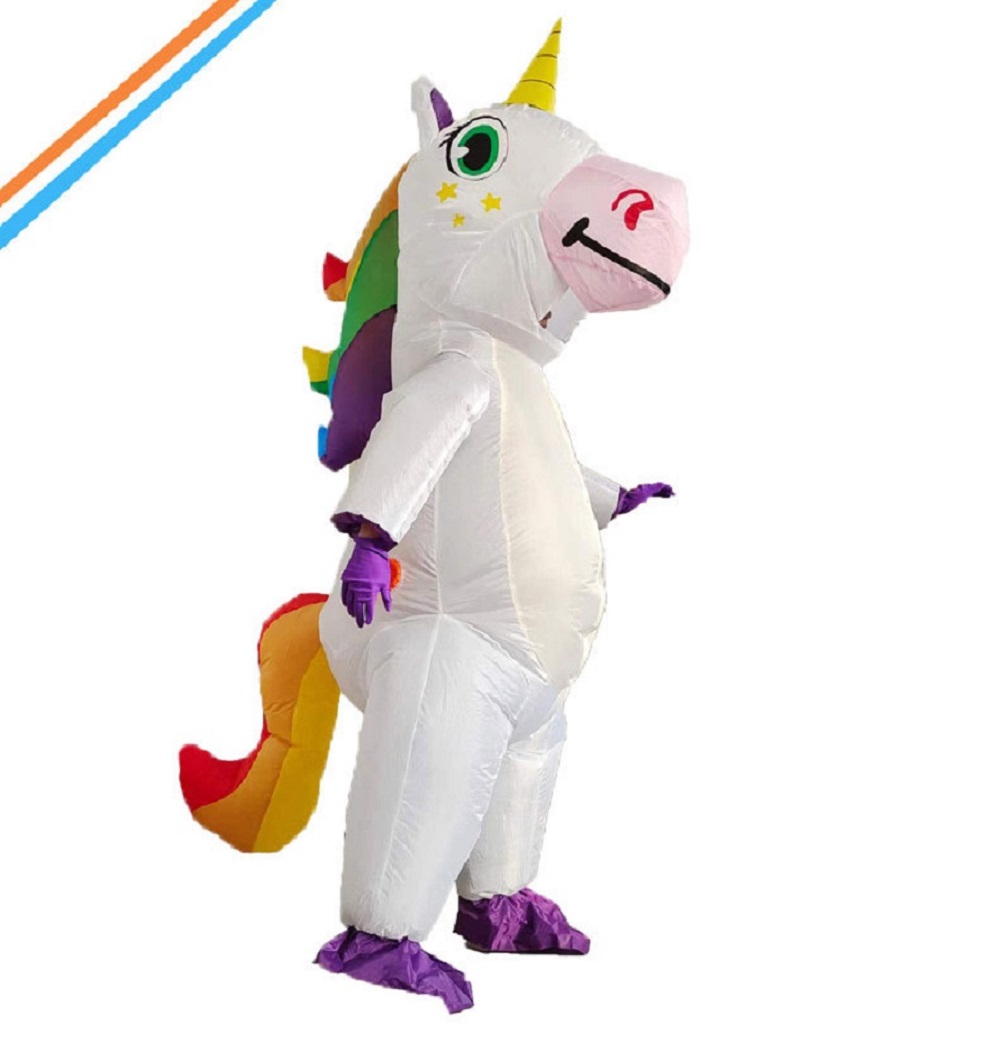 Cute Unicorn Inflatable Costume Suits Dress Mascot Christmas Party Cosplay Costumes for Man Woman Adult Boys Girls: Default Title