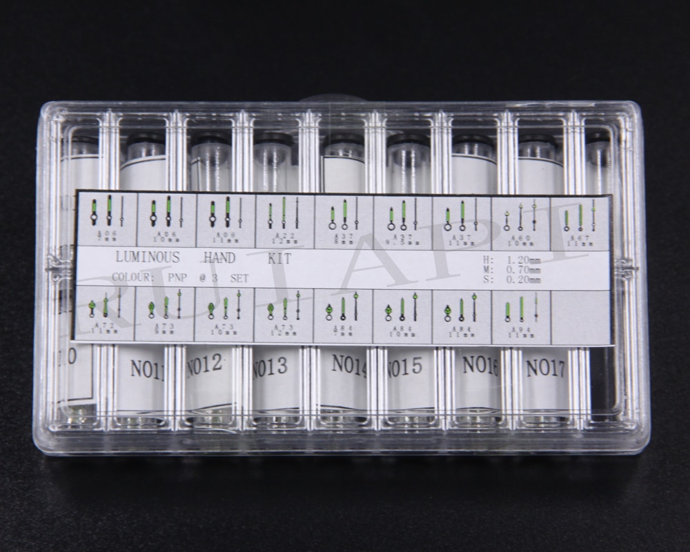 Zilver Lichtgevende Stijl Horloge Handen Om Fit Hand Maten Minuut. 70 Uur 1.20 En Sweep Tweede. 20 Mm