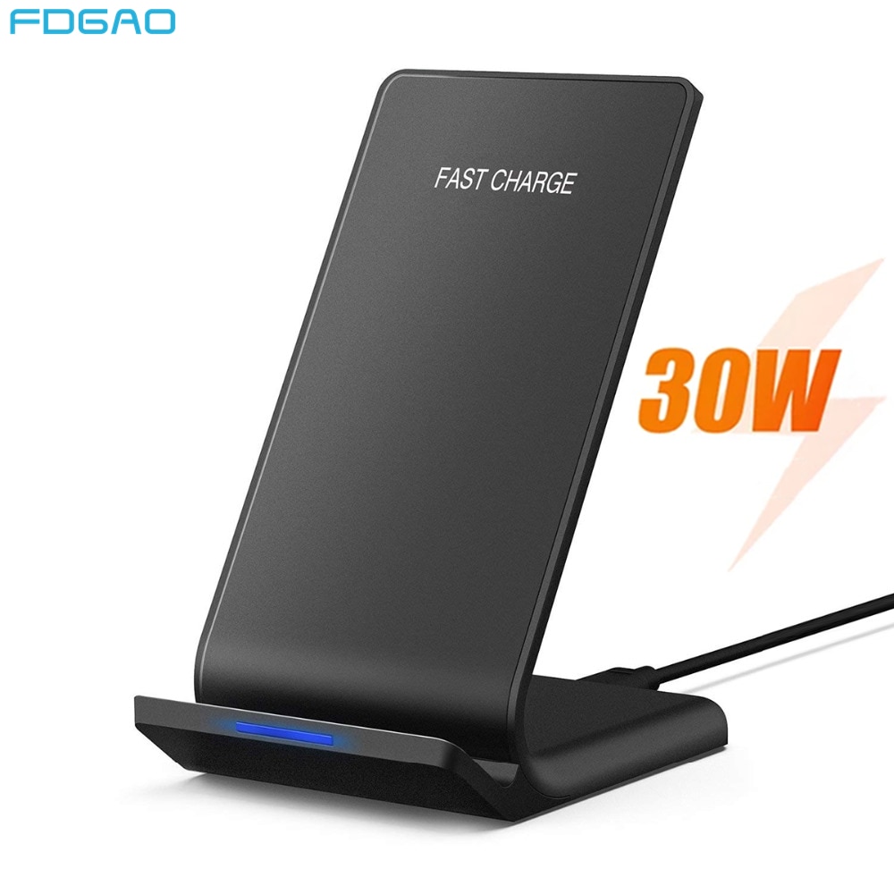 Fdgao 30W Qi Wireless Charger Stand Voor Iphone 12 11 Pro Xs Max Xr X 8 Samsung S20 S10 s9 Inductie Snel Opladen Dock Station