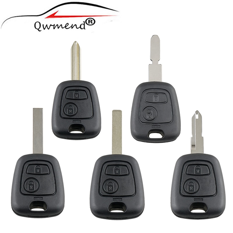 Qwmend 2- painikkeinen älykäs autonavaimen kuori citroen  c1 c4: lle peugeot 106 107 207 307 407 206 306 406 auton kaukosäätimen avaimen kotelon kansi