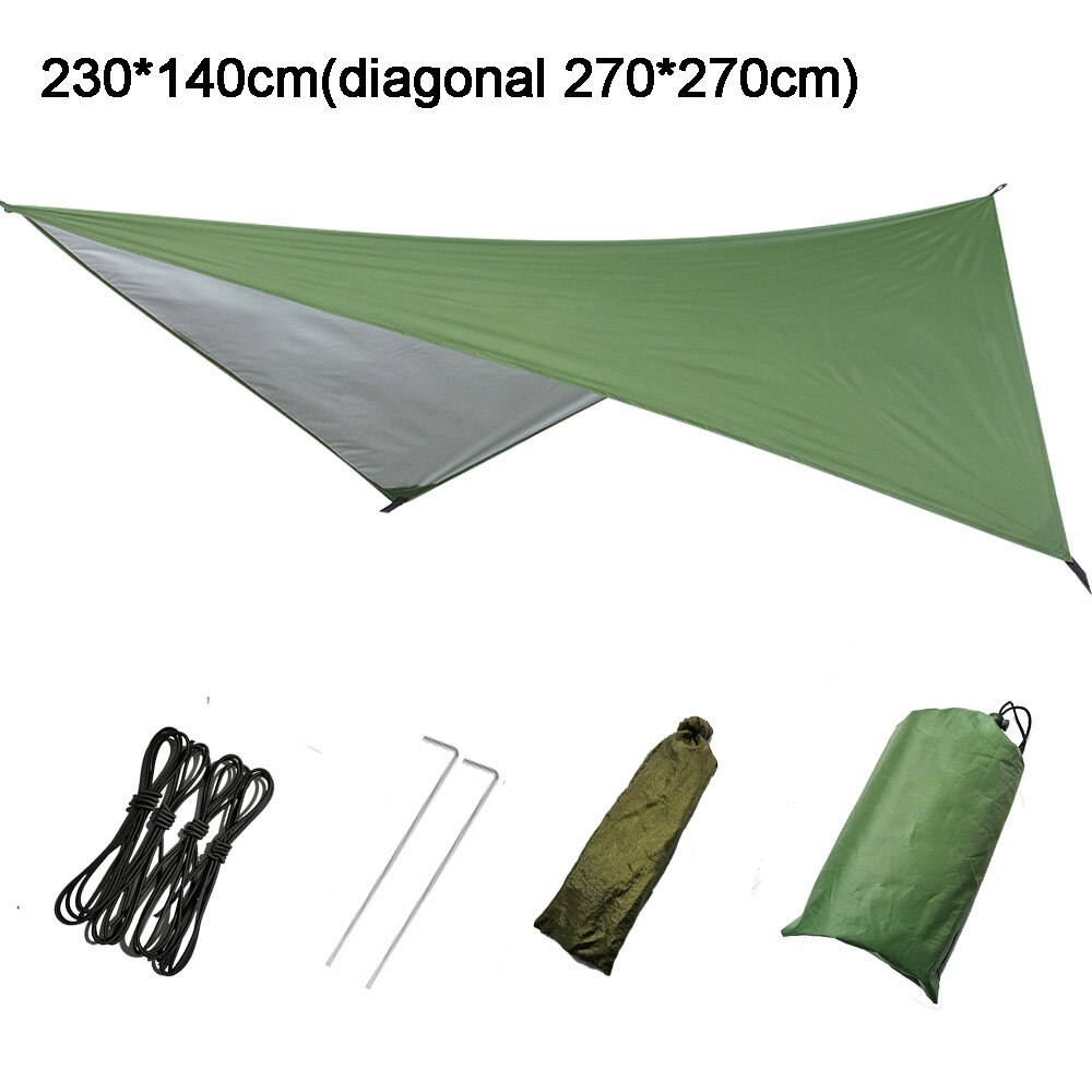 Outdoor Hängematte Zelt Mit Wasserdicht Baldachin Markise Set Automatische Schnell Öffnung Camping Hängematte mit Moskito Net Sonnenschirm OD008: 230-140 green
