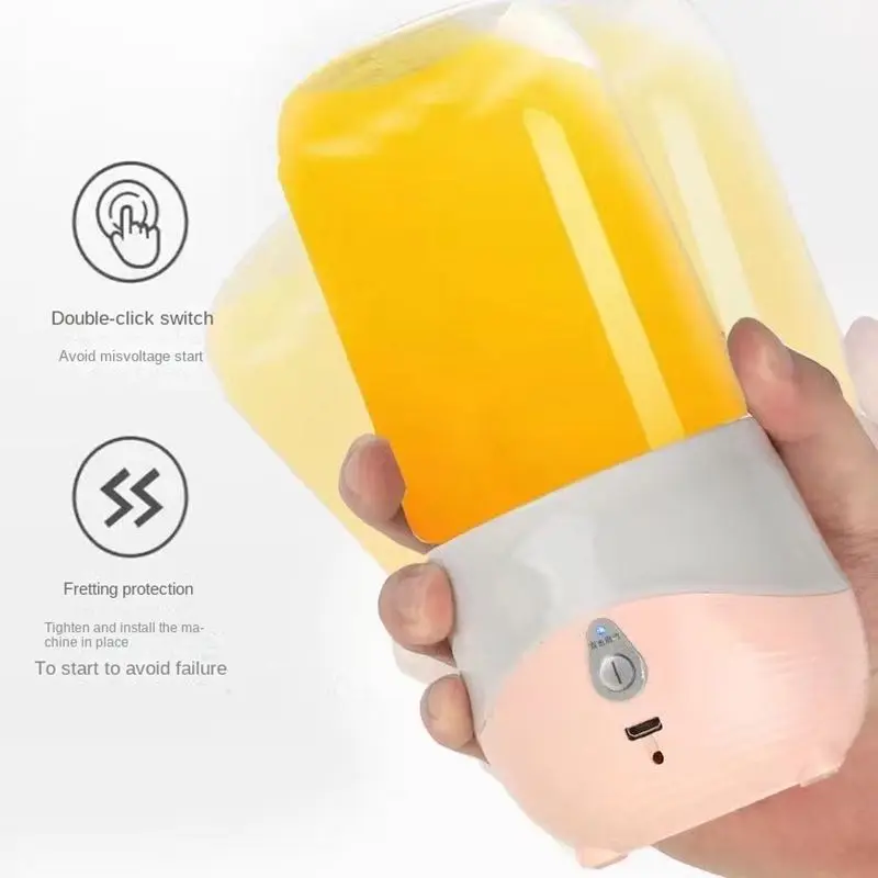 Licuadora portátil, Mini exprimidor recargable por USB, máquina mezcladora doméstica para jugos, batidos y batidos, Extractor de jugo