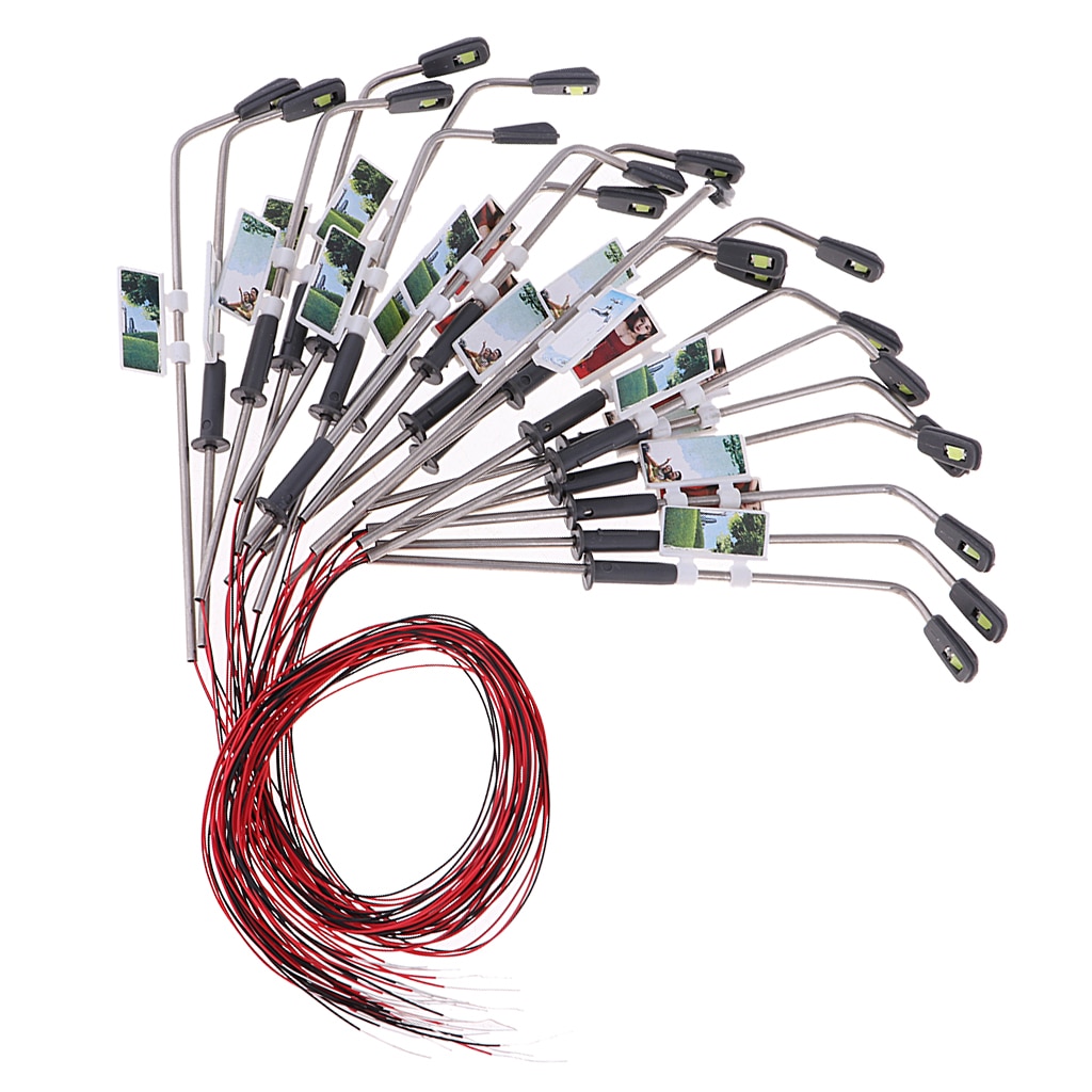 20 stuks mini modelspoorbaan lantaarnpaal straatverlichting leds warm wit ho schaal 1:150