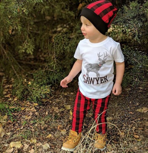 Forår efterår nyfødte bukser børn baby pige drenge afslappet røde plaid bukser leggings underdele tern tøj 0-3y