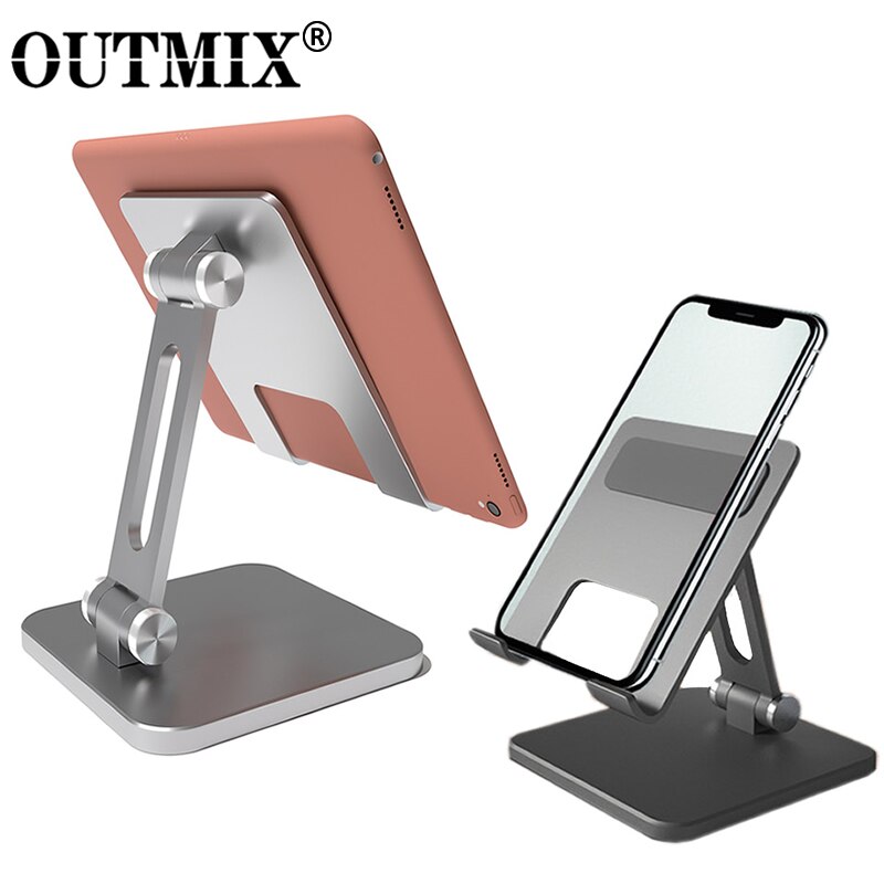 Outmix tablet-ständer, verstellbarer tischständer, faltbare halterung, dockingstation für ipad pro 11, 10.2 air, mini, samsung, xiaomi, huawei