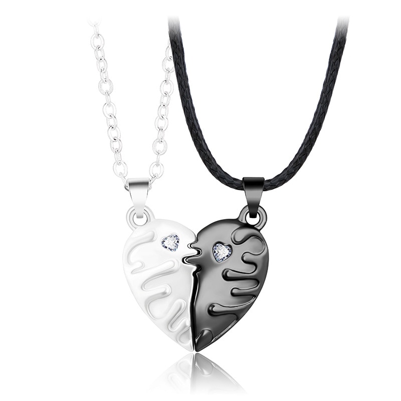 2 pz/set collana con ciondolo a cuore collana girocollo coppia magnetica collana per amanti donna donna uomo donna ragazzi ragazze regalo maschile