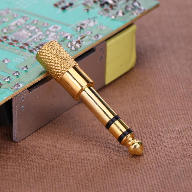 Plaqué or 6.35mm 1/4 pouces mâle à 3.5mm 1/8 pouces écouteur Microphone stéréo allonger Audio adaptateur prise connecteur
