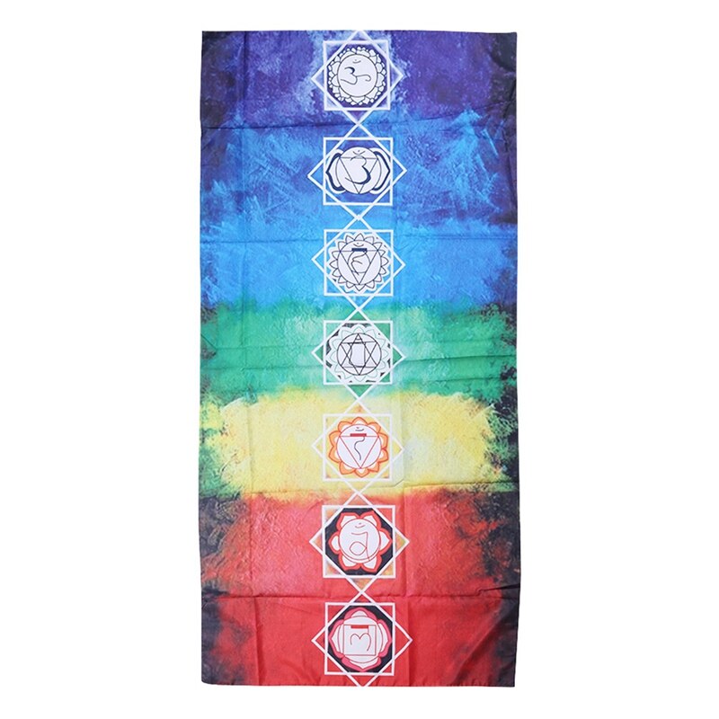 7 Chakra Regenboog Strepen Strandlaken Voor Volwassenen Mandala Deken Microfiber Rechthoek Bohemian Tapijt Yoga Mat
