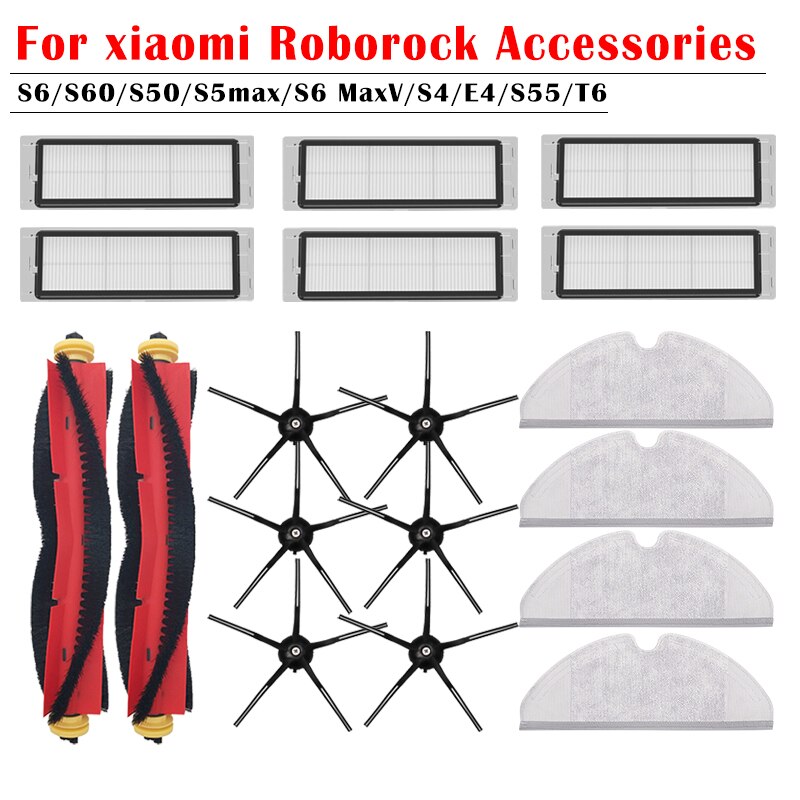 Accessoires pour aspirateur Roborock S5 Max S6 MAXV, brosse principale, vadrouille, chiffon, filtre HEPA de remplacement, pièces pour robot xiaomi S6 pure S50