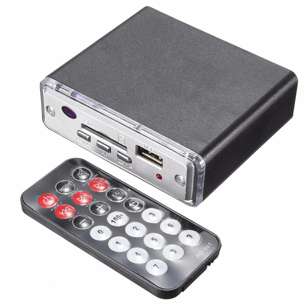 12V Mini Car Digital Player Stereo USB SD LED Digital Player MP3 with Remote Controller for Car Motocycle