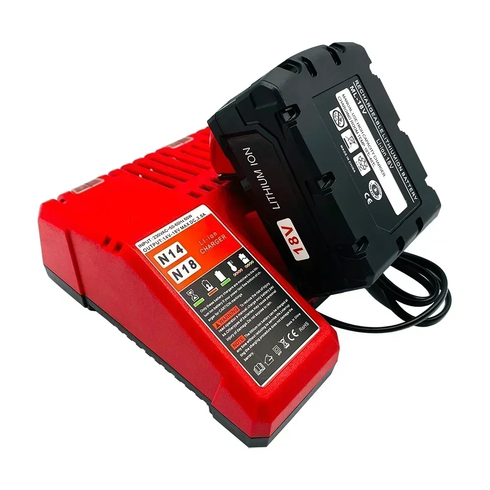 Akumulator do elektronarzędzi Milwaukee M18, ładowarka, BR, XC, 18 V, 12800 mAh M18B5, 48-11-1860, wbudowany akumulator 18650