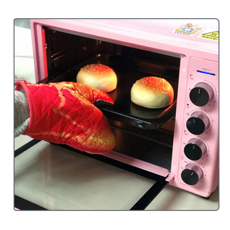 3D Cartoon Cat Paws Oven Mitts Long Cotton Baking Insulation Gloves Microwave Non-slip Heat Resistant Kitchen Gloves