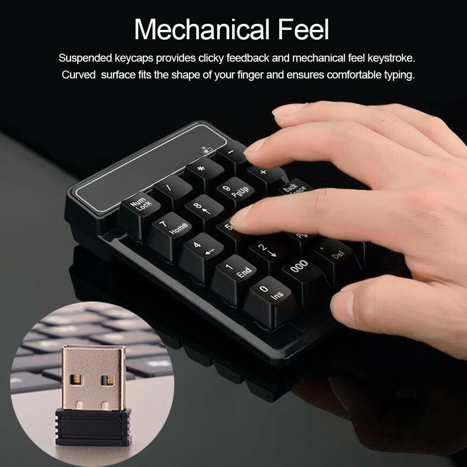 2.4G Wireless Numeric Keypad Bluetooth 4.0 Digital Keyboard Number Num Pad 19 Keys Numeric Keypad Portable