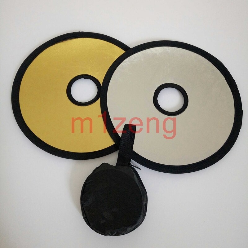 23 "60 cm 2 in 1 Goud Zilver Draagbare Vouwen Licht Reflector voor Foto Flash Photo Studio
