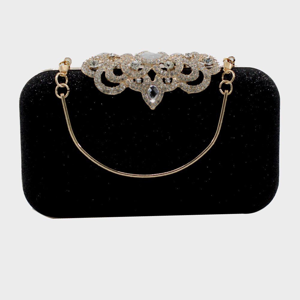 Kingluck dames cocktailhandtas met pauwensluiting en strass steentjes