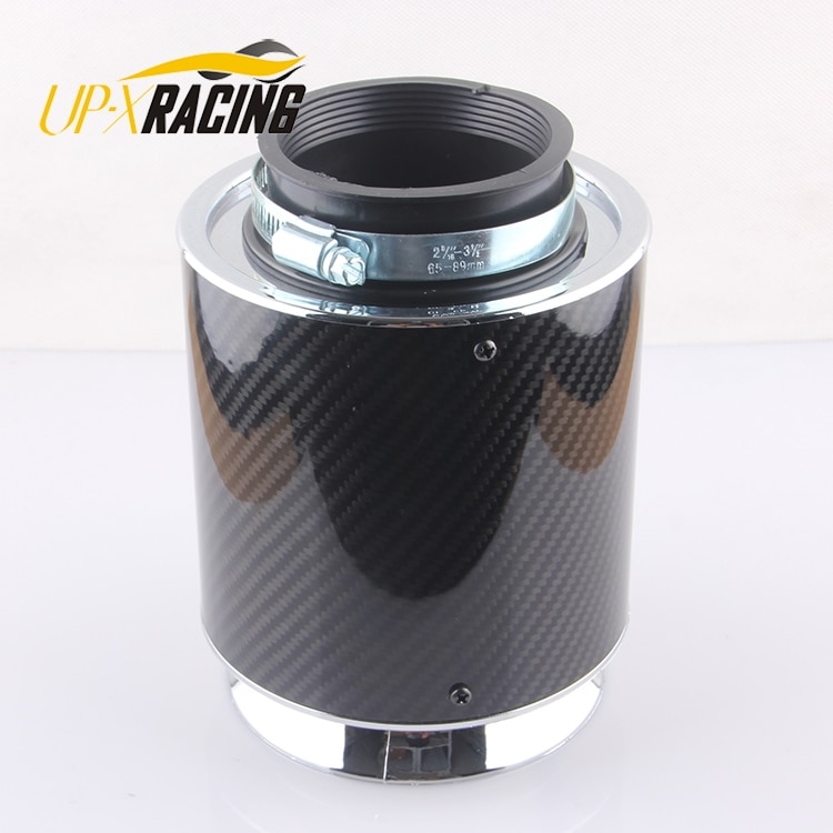 auto high Flow universal air Filter 60/65/70/75mm air Intake system carbon fiber filter mushroom head Cone Cold Air Intake
