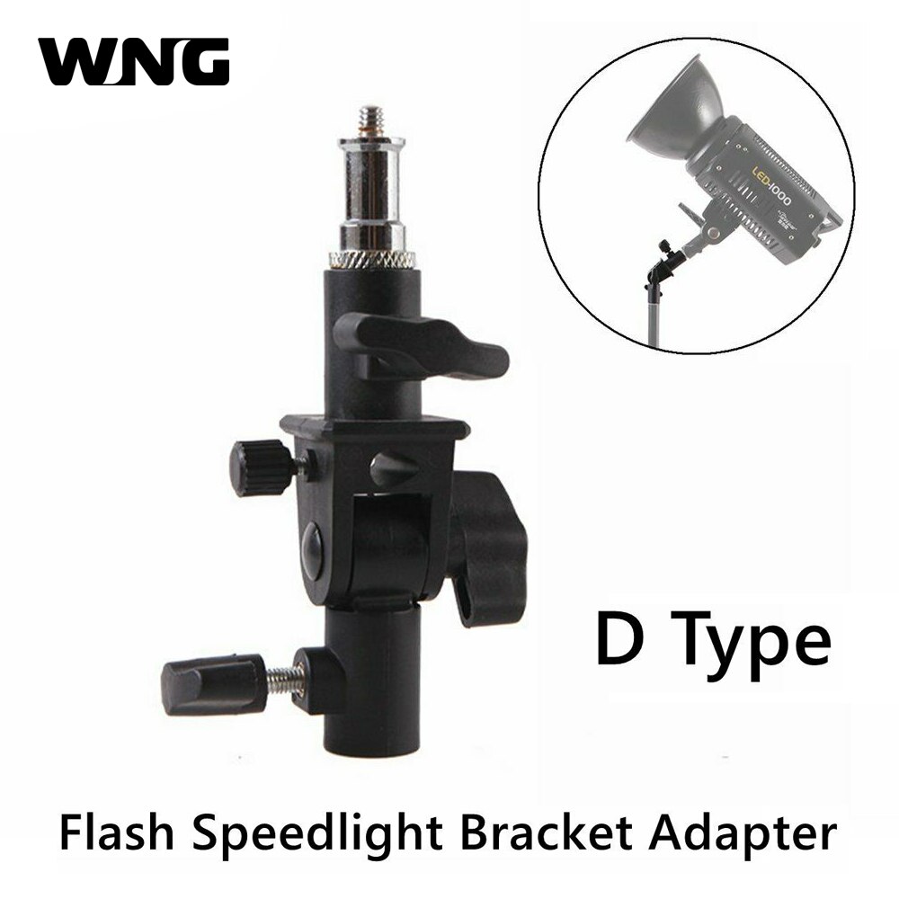 D Type Flash Speedlight Stand Bracket Shoe Mount Adapter with Umbrella Holder