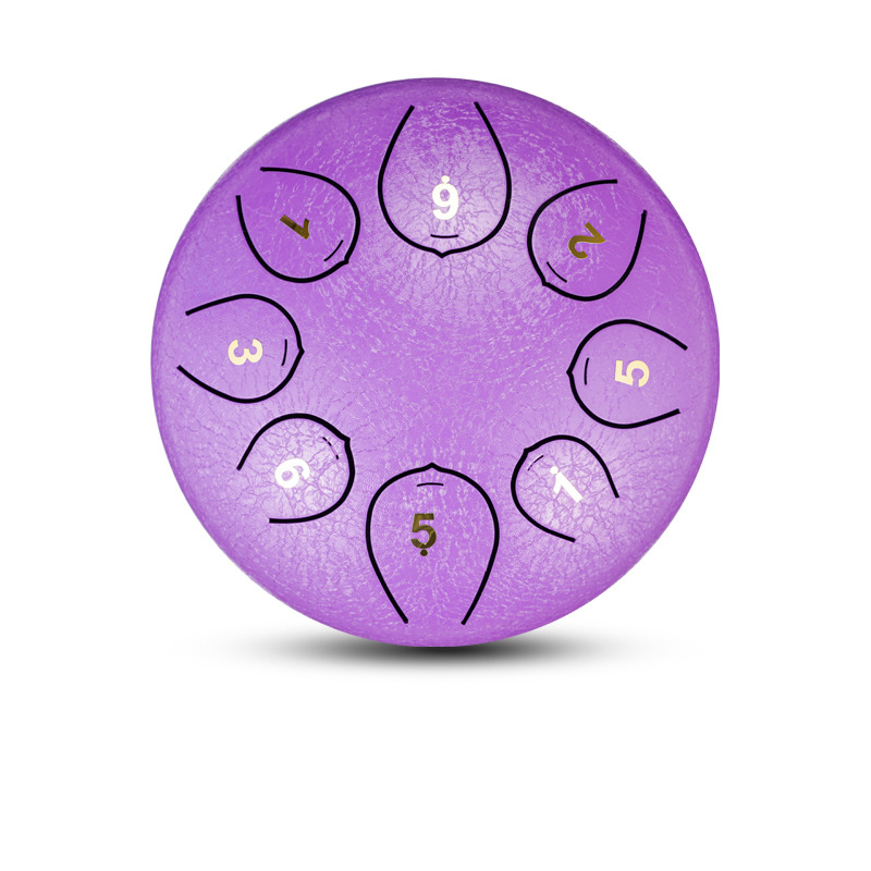 6 Inch Steel Tongue Drum 8 Tune Hand Pan Drum Tank Drum Kits With Drumsticks Finger Cots Carrying Bag Percussion Instruments: Purple