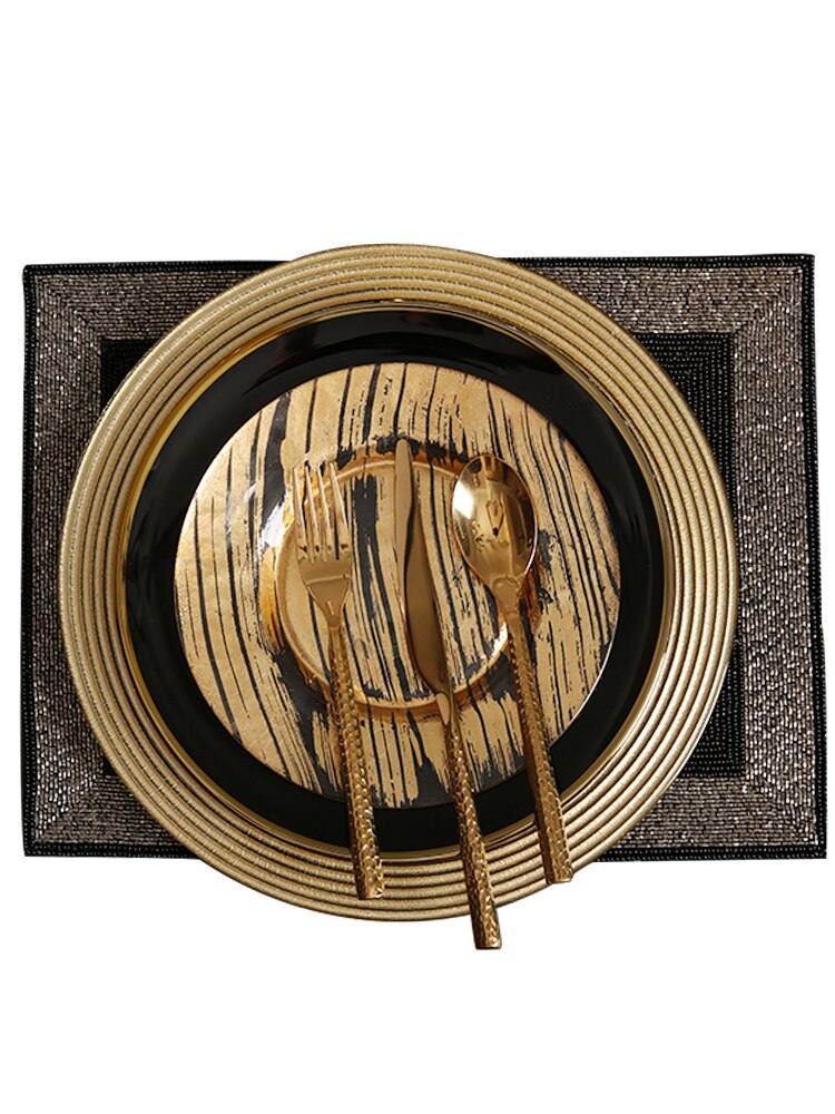 European tableware set light luxury American steak plate knife and fork luxury Western food plate table set table home