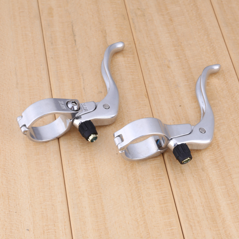 1 Pair Aluminum MTB Bike Bicycle Brake Lever Racing Brake 24mm/26mm/32mm for Road Bike Brake Levers Hinged Clamp Size