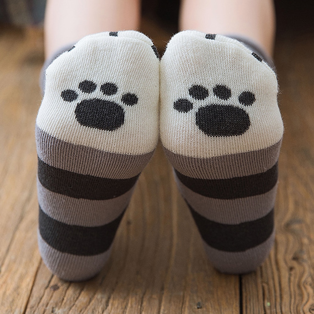 Chaussettes en patte de chat chaudes d'hiver pour femmes, molleton de corail épais pour filles, chaussettes de sommeil floues, maison, chaussettes en griffe Kawaii, noël