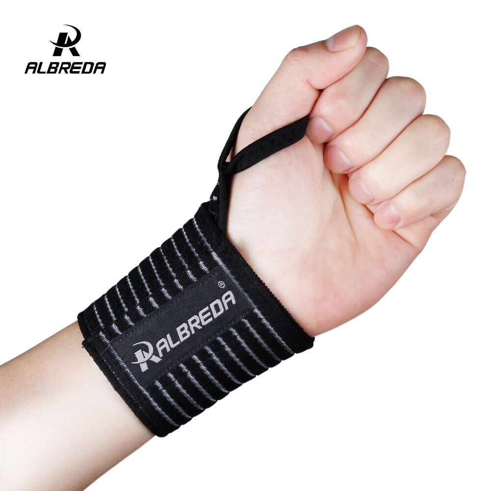Albreda 1 bit elastisk sportbandage armband hand gym support handledsstöd wrap tennis bomull vete band fitness kraftlyftning: Default Title
