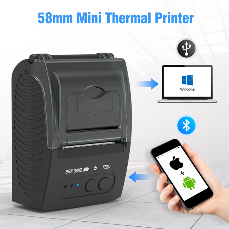 58mm Mini Wireless Bluetooth Receipt Printer for Mobile Phone Android POS Pocket Bill Maker Impresora