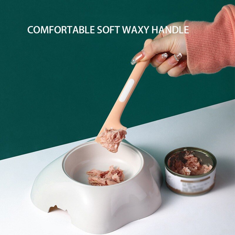 Cat Canned Food Spoon Pet Food Mixing Spoon Scraper Pet Feeding Tools Long Handle Scoops For Dogs Cats Feeding Bowl