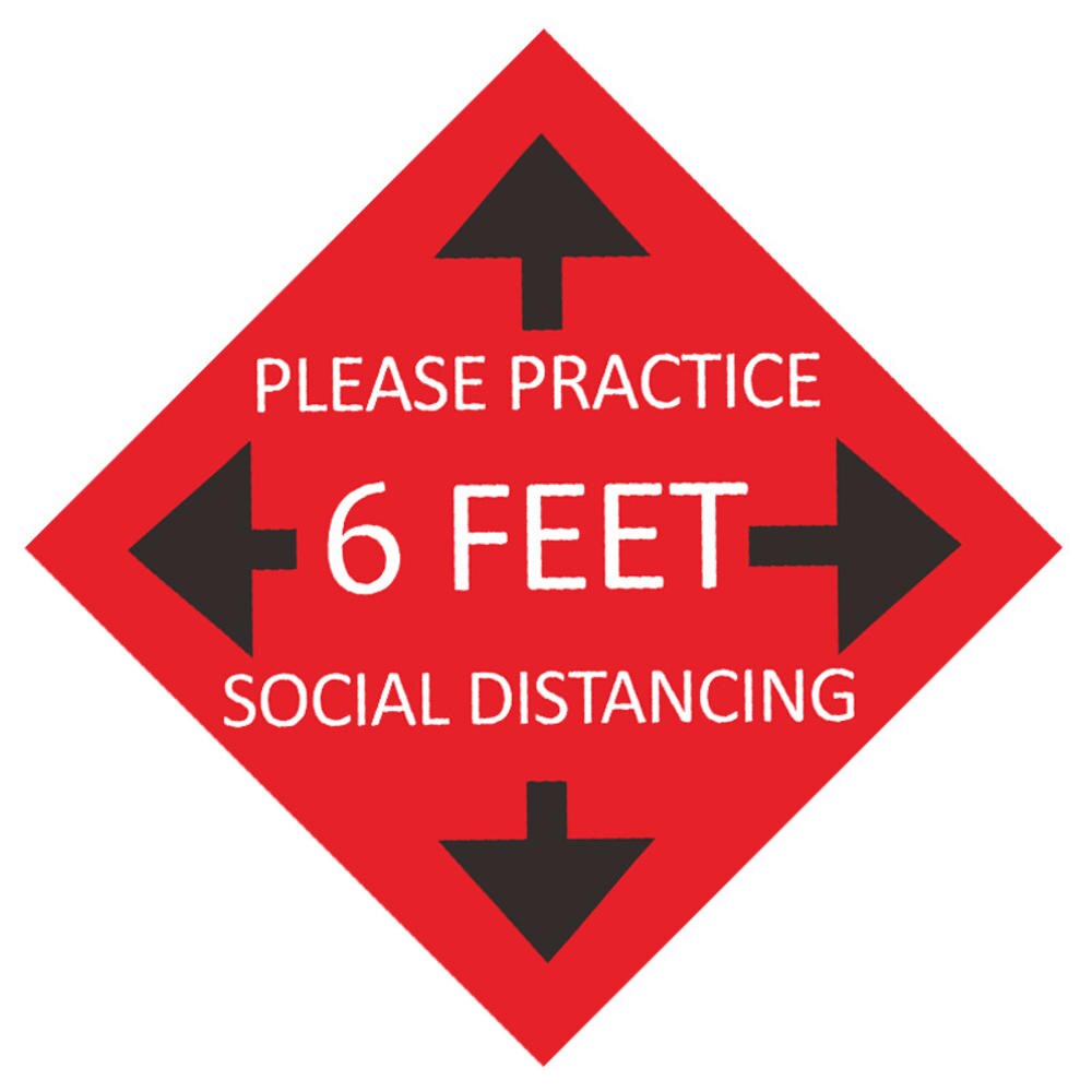 Public area Social Distancing Floor Sticker Indoor Ground Sticker Safety Floor Sign Decal Sticker for Crowd Control Guidanc: 7