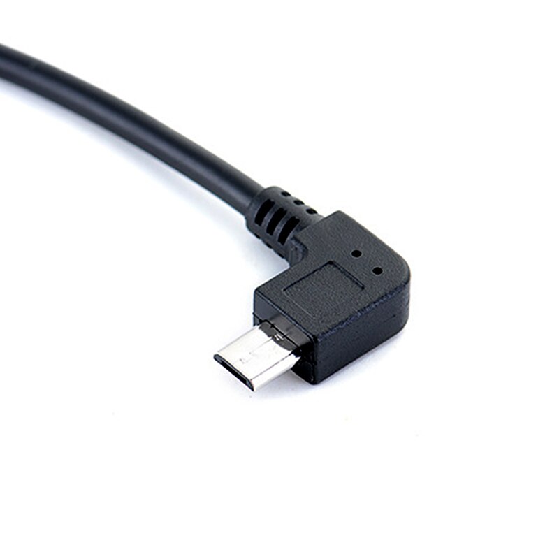 Venstre vinkel 90 grader mikro usb 5 ben han til type c han kabel konverter otg adapter dataledning kabel 25cm