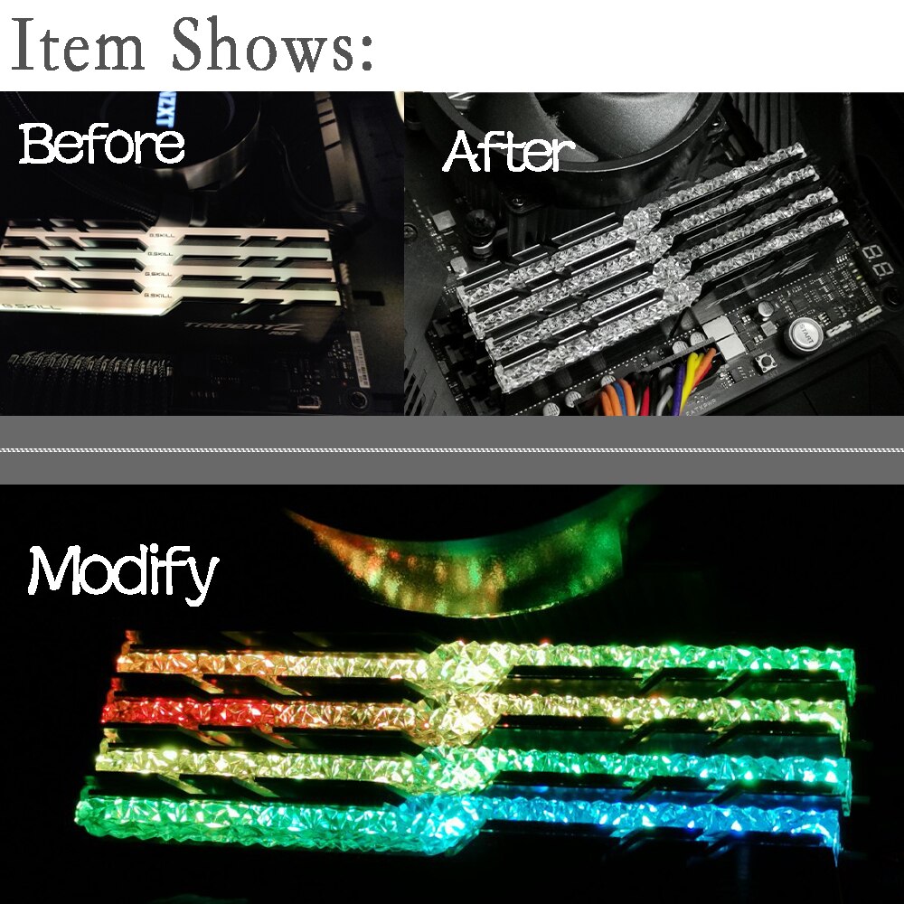 Speicher RAM Lichtleiter Bar Mod Für G Geschick Dreizack Z Neo RGB Ändern Zu Königlichen Serie Verbessern Licht Durchlässigkeit keine demontage