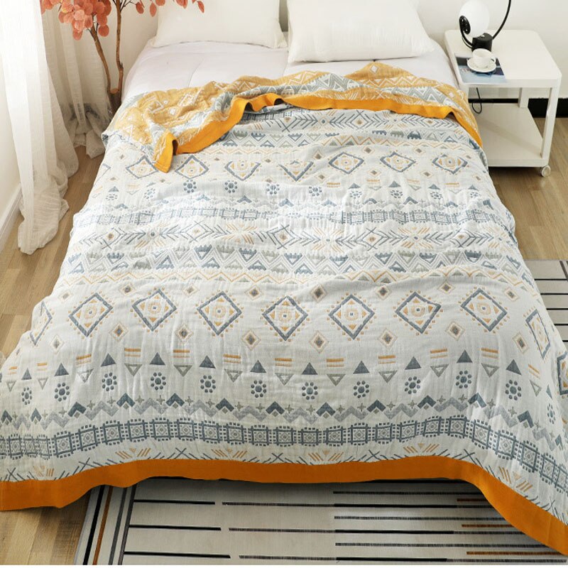 Gaas Dunne Quilt Bohemian Stijl Katoen Bed Deken Zachte Cartoon Kat Bespread Voor Dubbele Bed Beddengoed Sprei Voor Queen king Bed