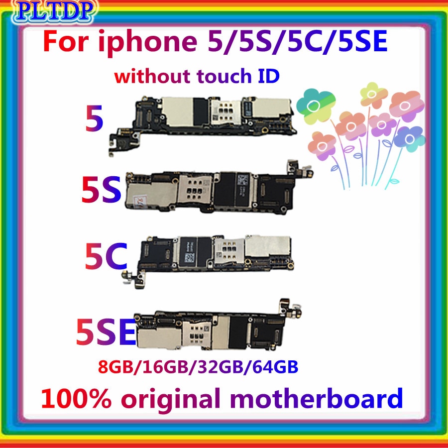 Motherboard for 5C Unlocked locked with Chips,original mainboard for iphone 5SE/ 5S/ 5C /5 16G/32BG/64GB cellphone motherboard