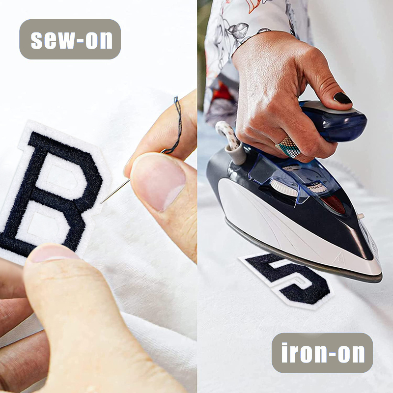 Parches para planchar con letras bordadas azules Para Ropa Mochila Parches Para Naszywki Letras alfabeto coser Bordadas Adhesivas Ropa