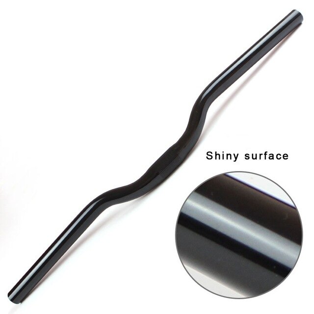 Alliage d'aluminium vtt montagne vélo pliant longue guidon vélo barre 25.4mm longueur facultative 480mm-580mm: Black 580mm
