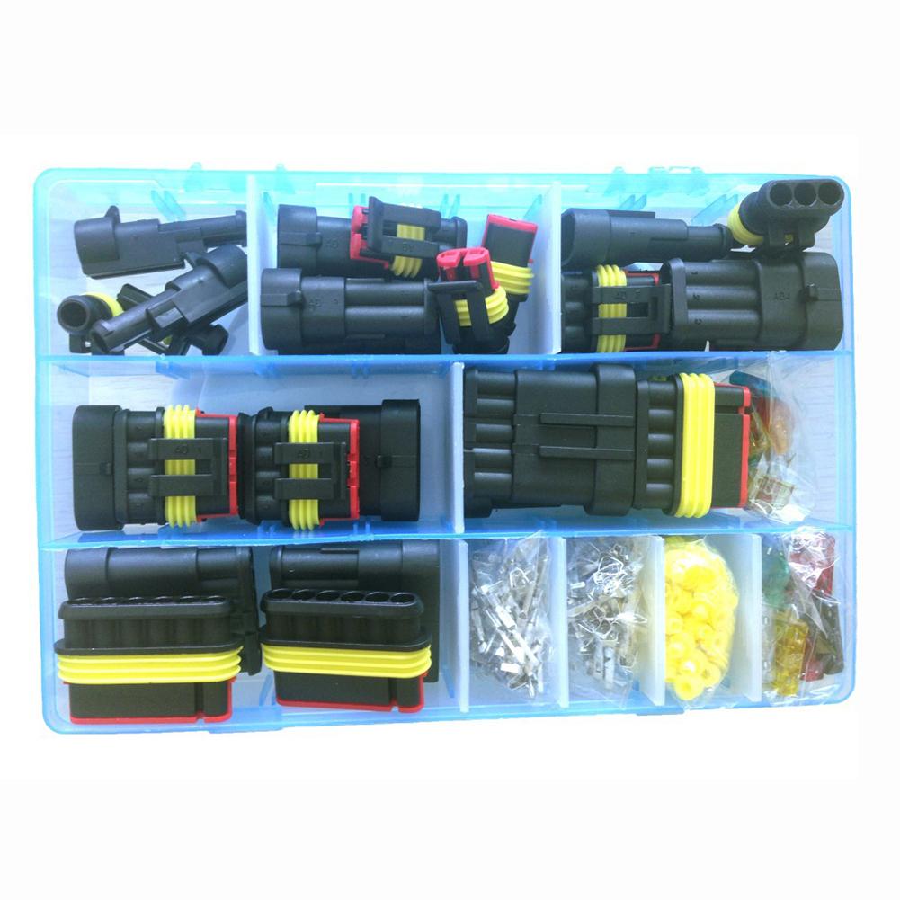 240PCS Wiring Seat Car Waterproof Connector Connector Male Female Pin / Socket Wiring Spring Terminal Set