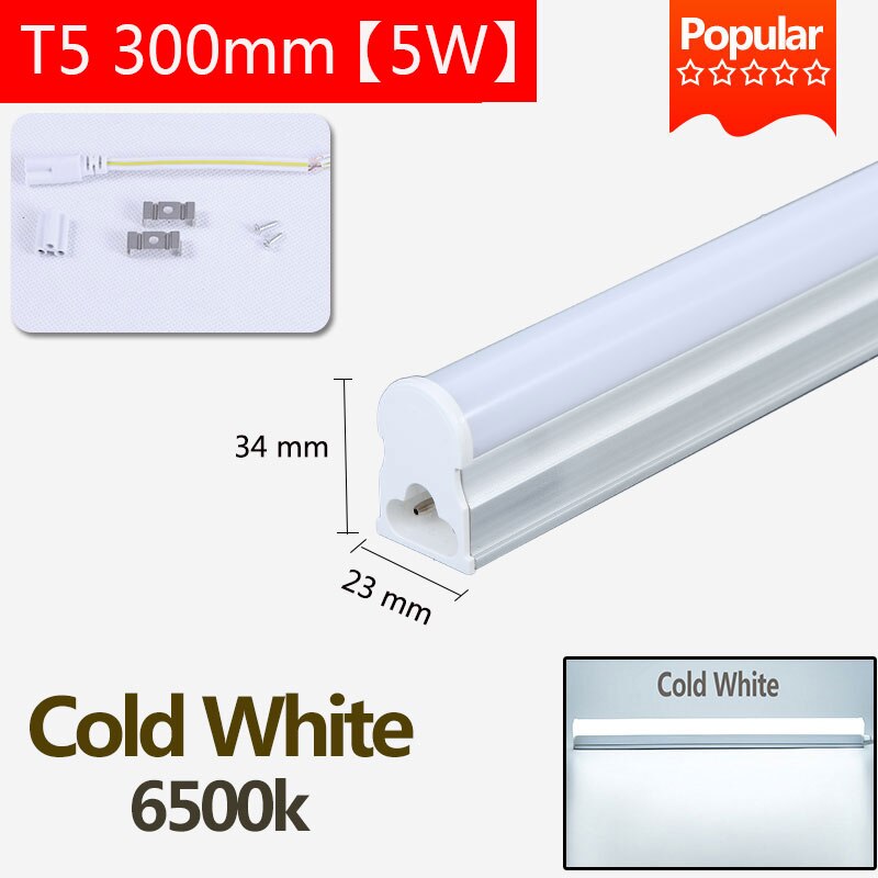 T8 T5 Led Leuchtstoffröhre 220V Rohr Led 120cm 60cm T8 Wand Lampe Lampe Licht Lampara 5W 20W Tobe lampa 2FT 4FT Home Küche Beleuchtung: 1pcs 5W Cold White