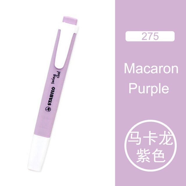 STABILO-rotuladores de colores Pastel Swan Swing, marcador de enfoque con texto único, 6 colores, para la escuela y la Oficina, 275, 1 ud.: purple 1pcs