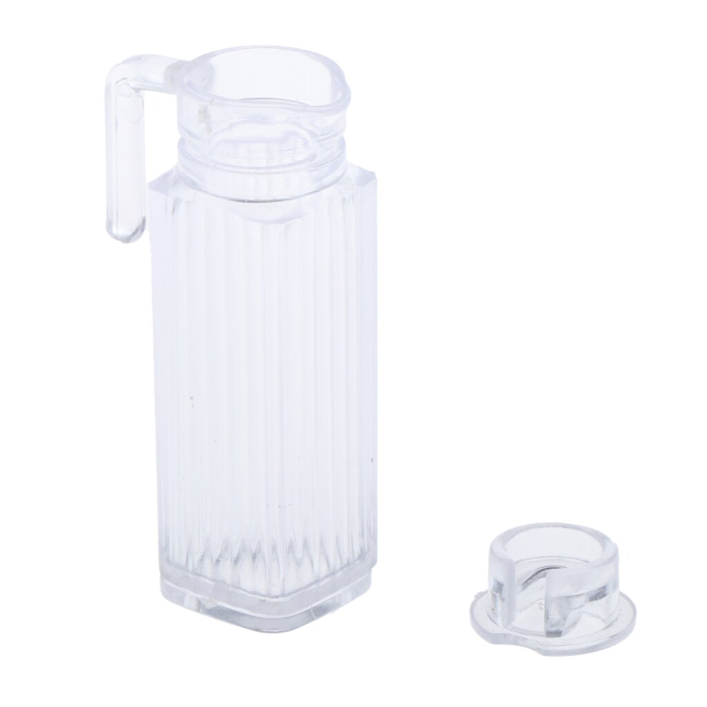 1/12 Miniature Clear Juice Jug With Lid Dining Table Scenes Ornaments Accessory