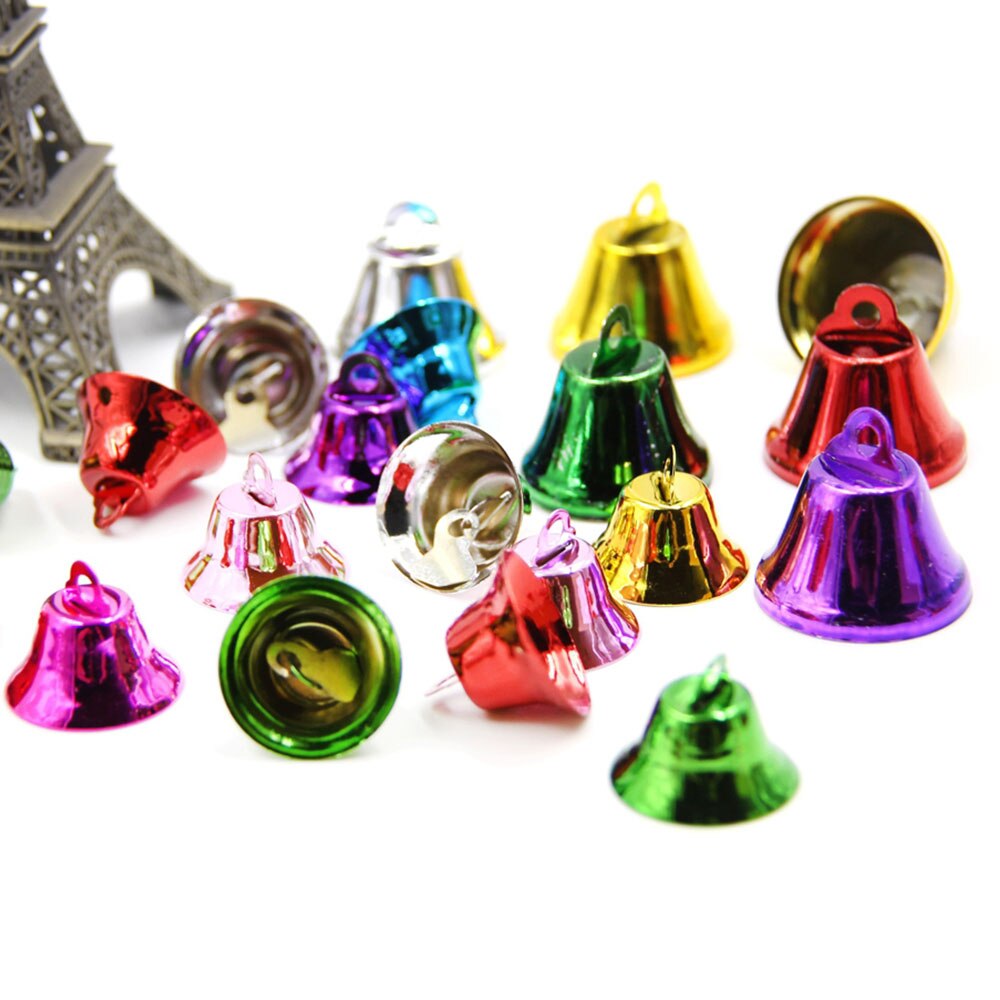 Mini campana pequeña colorida de Metal, instrumentos de percusión musicales, campana colgante, manualidades de entretenimiento, bricolaje, 10 piezas