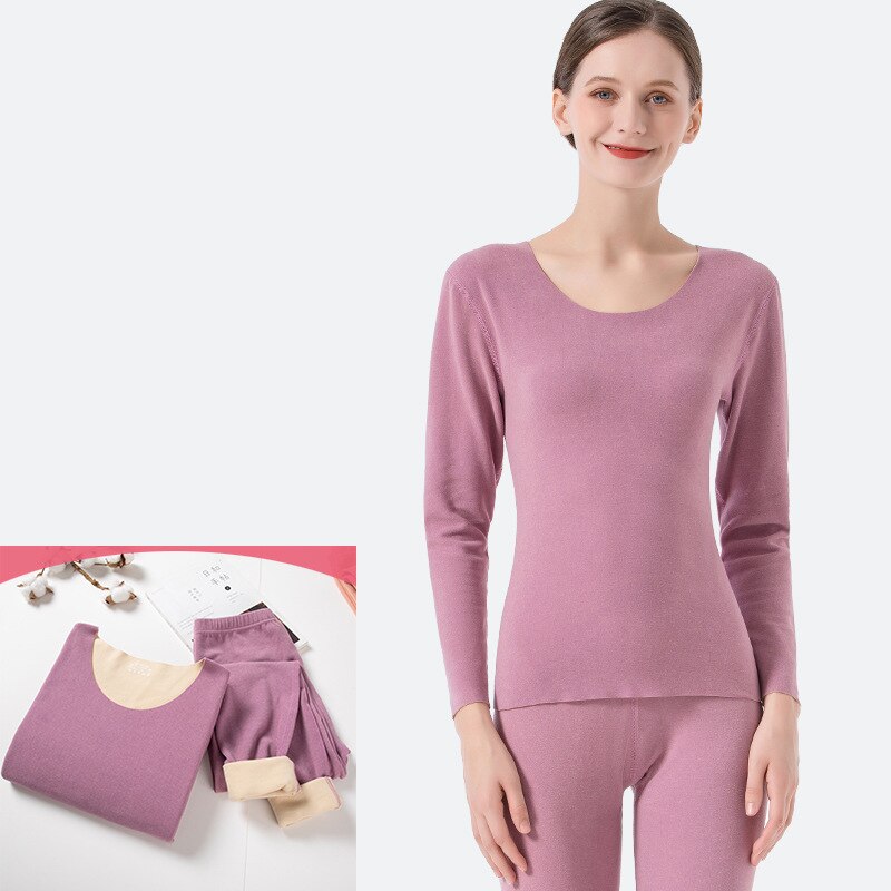 femmes sous-vêtement thermique ensemble hiver pyjamas deuxième thermique peau pulls longs Johns automne vêtements: purple / XXL