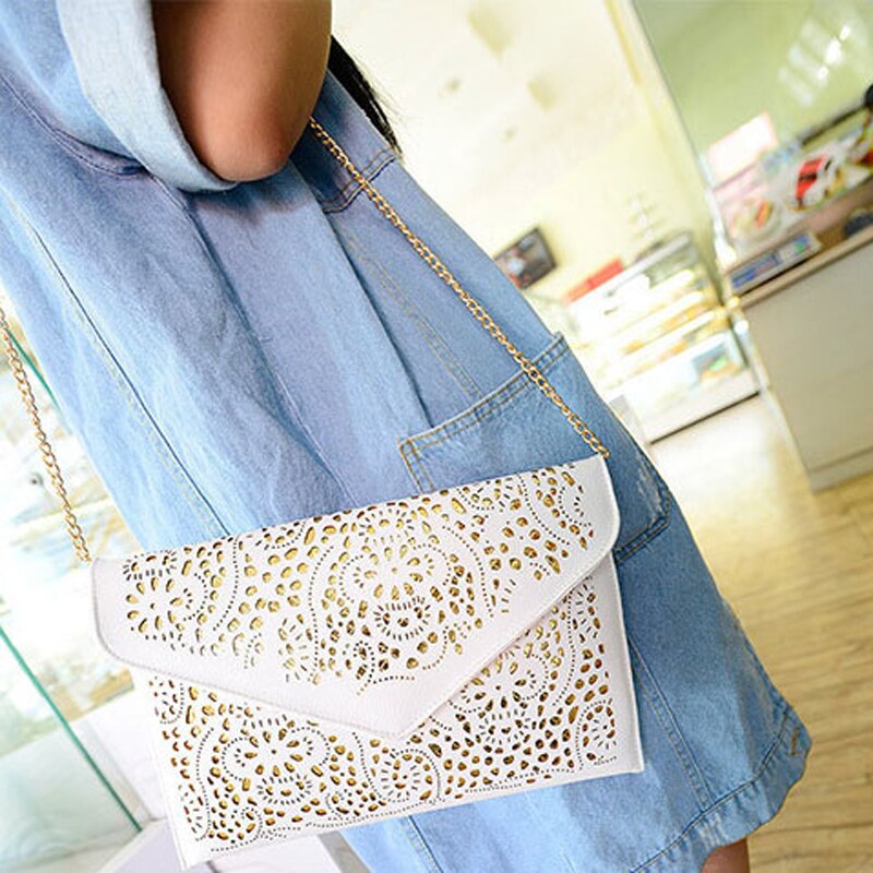 Hollow Out Envelope Bag Small Women Leather Crossbody bag For girl Shoulder bag Messenger bag Clutch Handbag