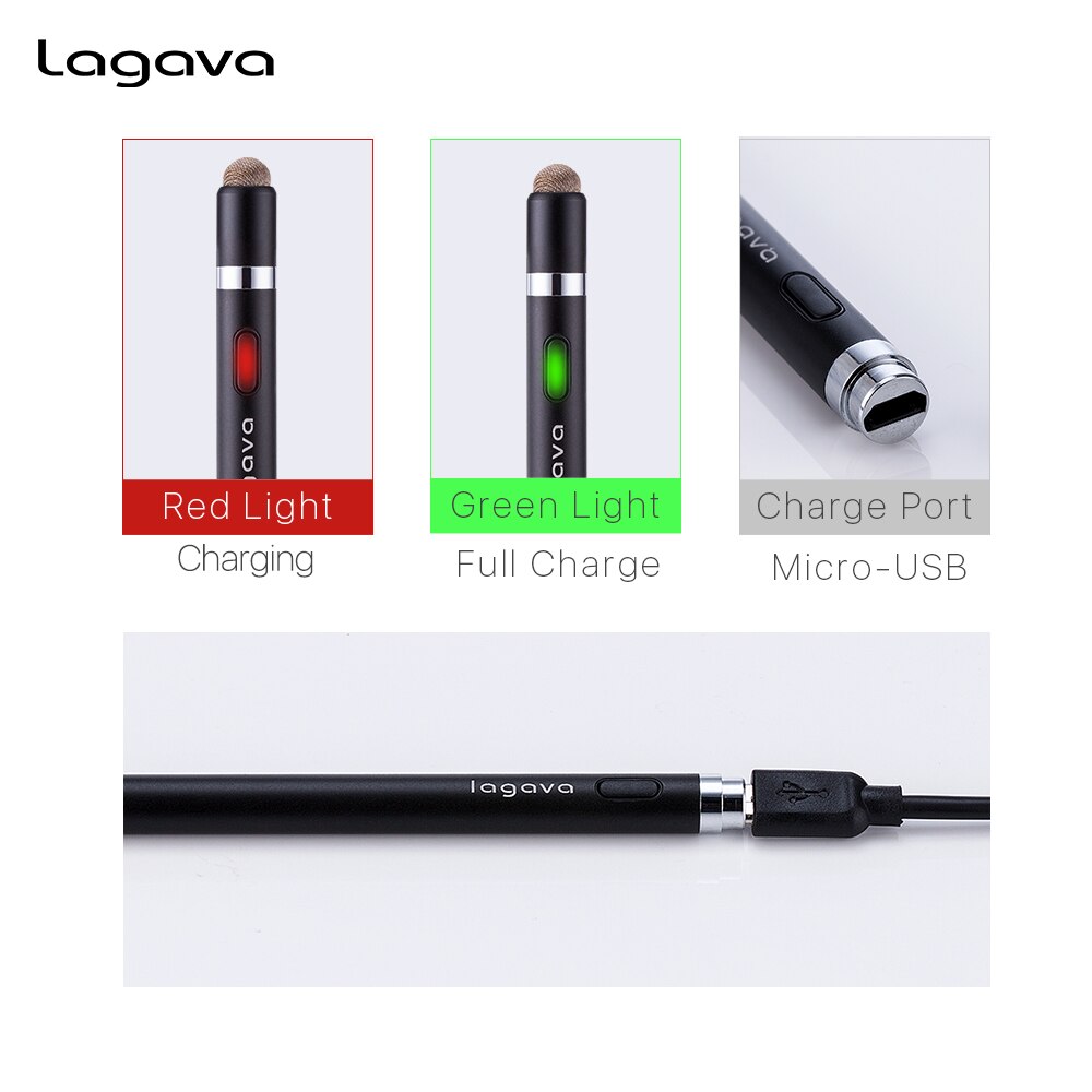 Active Stylus Pen for Drawing, 2 in 1 Capacitive Screen Touch Pencil With 1.45mm Fine Point Copper Tip for Tablet PC iPad Pro